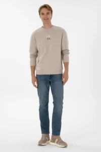 US Polo Assn. Men comfort Fit Crew Neck Stone Basic Sweatshirt - Image 4