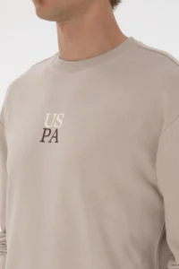 US Polo Assn. Men comfort Fit Crew Neck Stone Basic Sweatshirt - Image 7