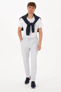 US Polo Assn. Men Light Gray Fleece Sweatpants - Image 3