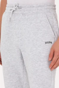 US Polo Assn. Men Light Gray Fleece Sweatpants - Image 5
