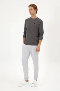 US Polo Assn. Men Light Gray Sweatpants - Image 3