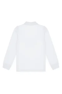 US Polo Assn. Boys' White Basic Polo Shirt Collar Sweatshirt - Image 7