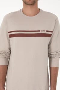 US Polo Assn. Men Regular Fit Crew Neck Stone Thin Sweatshirt - Image 6