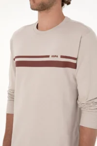 US Polo Assn. Men Regular Fit Crew Neck Stone Thin Sweatshirt - Image 7