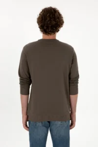 US Polo Assn. Men Regular Fit Crew Neck Mink Thin Sweatshirt - Image 5
