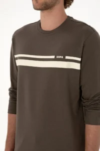 US Polo Assn. Men Regular Fit Crew Neck Mink Thin Sweatshirt - Image 7
