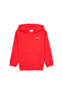 US Polo Assn. Boys' Red Basic Hooded Fleece Sweatshirt