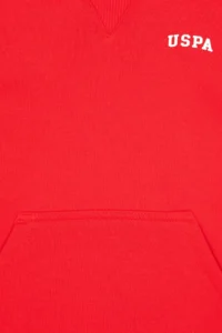 US Polo Assn. Boys' Red Basic Hooded Fleece Sweatshirt - Image 3