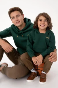 US Polo Assn. Boys' Dark Green Basic Hooded Fleece Sweatshirt - Image 2