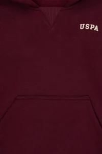 US Polo Assn. Boys' Burgundy Basic Hooded Fleece Sweatshirt - Image 4