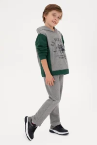 US Polo Assn. Boys' Gray Melanj Sweatpants - Image 2