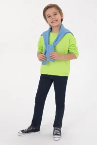 US Polo Assn. Boys' Green Crew Neck Basic Sweatshirt - Image 2