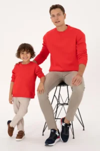 US Polo Assn. Boys' Red Crew Neck Basic Sweatshirt