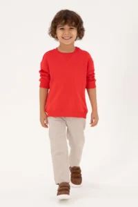 US Polo Assn. Boys' Red Crew Neck Basic Sweatshirt - Image 4