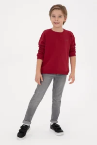 US Polo Assn. Boys' Koyu Raspberry Crew Neck Basic Sweatshirt - Image 2