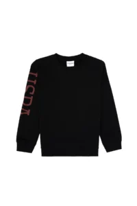 US Polo Assn. Boys' Black Basic Crew Neck Sweatshirt