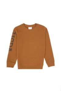 US Polo Assn. Boys' Camel Basic Crew Neck Thin Sweatshirt - Image 2