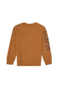 US Polo Assn. Boys' Camel Basic Crew Neck Thin Sweatshirt - Image 3