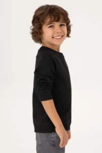 US Polo Assn. Boys' Black Basic Crew Neck Sweatshirt - Image 4