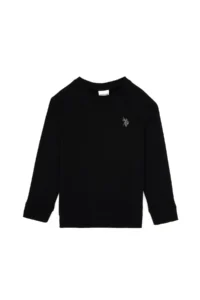 US Polo Assn. Boys' Black Basic Crew Neck Sweatshirt - Image 5