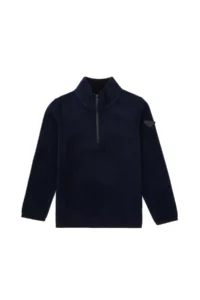 US Polo Assn. Boys' Navy Blue Half Zippered Fleece Sweatshirt