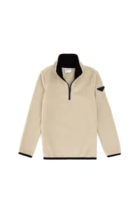 US Polo Assn. Boys' Dark Beige Half Zippered Fleece Sweatshirt