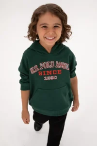 US Polo Assn. Boys' Dark Green Hooded Sweatshirt