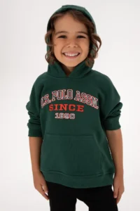 US Polo Assn. Boys' Dark Green Hooded Sweatshirt - Image 2