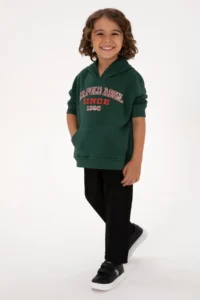 US Polo Assn. Boys' Dark Green Hooded Sweatshirt - Image 3