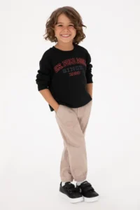 US Polo Assn. Boys' Black Crew Neck Sweatshirt - Image 2
