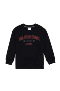 US Polo Assn. Boys' Black Crew Neck Sweatshirt - Image 3