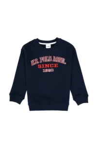 US Polo Assn. Boys' Light Navy Crew Neck Sweatshirt