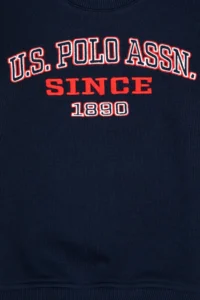 US Polo Assn. Boys' Light Navy Crew Neck Sweatshirt - Image 3