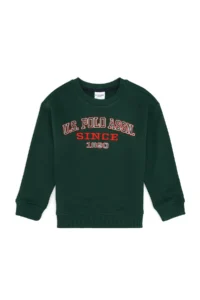 US Polo Assn. Boys' Dark Green Crew Neck Sweatshirt