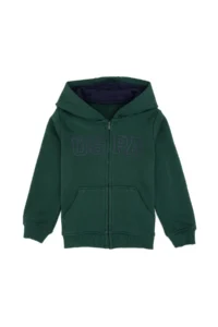 US Polo Assn. Boys' Dark Green Zippered Hooded Sweatshirt
