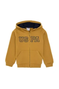 US Polo Assn. Boys' Mustard Knitting Cardigan - Image 3