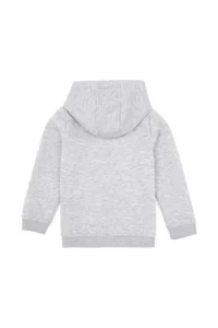 US Polo Assn. Boys' Light Gray Zippered Fleece Hooded Knitting Cardigan - Image 7