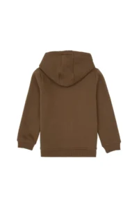 US Polo Assn. Boys' Khaki Zippered Fleece Hooded Knitting Cardigan - Image 6