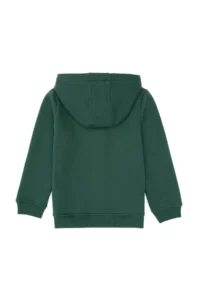 US Polo Assn. Boys' Dark Green Zippered Fleece Hooded Knitting Cardigan - Image 2