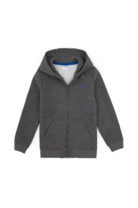 US Polo Assn. Boys' Anthracite Melanj Zippered Fleece Hooded Knitting Cardigan
