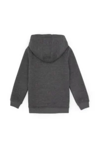 US Polo Assn. Boys' Anthracite Melanj Zippered Fleece Hooded Knitting Cardigan - Image 2