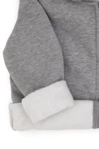 US Polo Assn. Boys' Gray Melanj Zippered Fleece Hooded Knitting Cardigan - Image 3