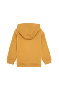 US Polo Assn. Boys' Mustard Zippered Fleece Hooded Knitting Cardigan - Image 4