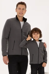 US Polo Assn. Boys' Gray Fleece Knitting Cardigan - Image 2
