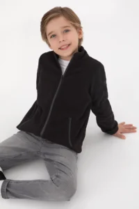 US Polo Assn. Boys' Black Fleece Knitting Cardigan