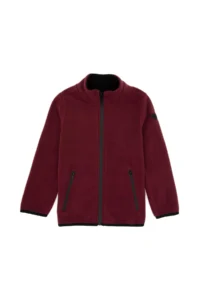 US Polo Assn. Boys' Burgundy Fleece Knitting Cardigan