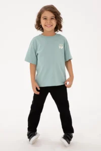 US Polo Assn. Boys' Mint Crew Neck Basic T-Shirt - Image 2