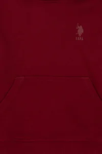 US Polo Assn. Boys' Burgundy Hooded Basic Sweatshirt - Image 5