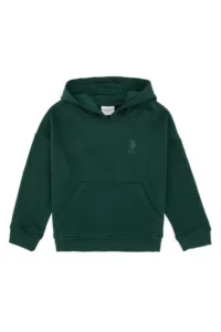 US Polo Assn. Boys' Dark Green Hooded Basic Sweatshirt - Image 3