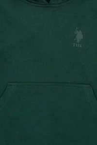 US Polo Assn. Boys' Dark Green Hooded Basic Sweatshirt - Image 5